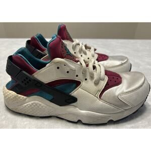 Nike Air Huarache Run Women's Size 9 White Emerald Running Shoes 634835-107